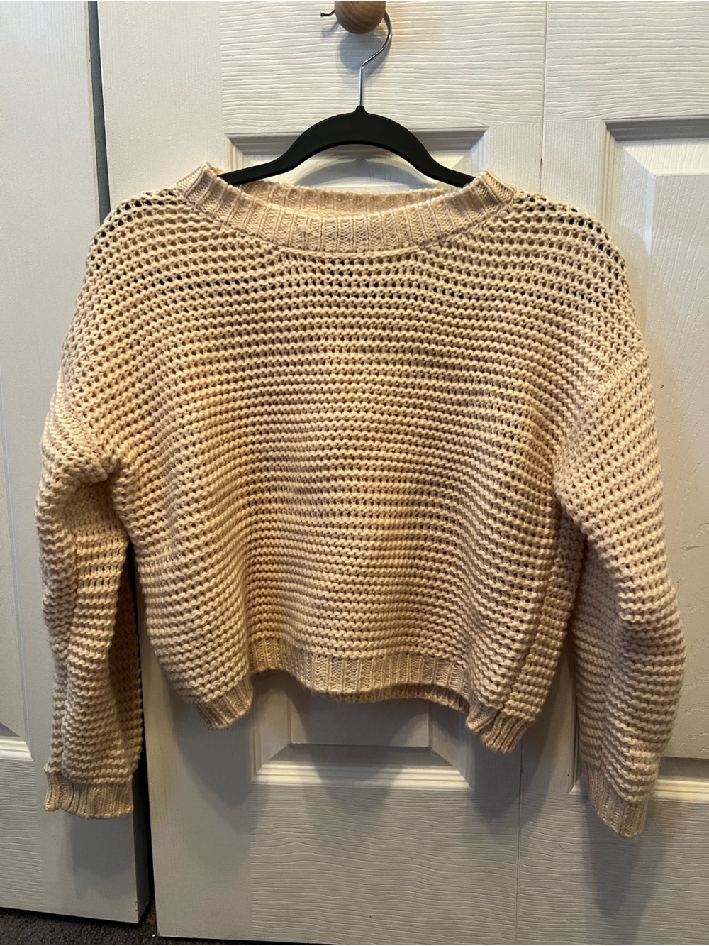 Forever 21 Beige Chunky Knit Scoop Neck Sweater